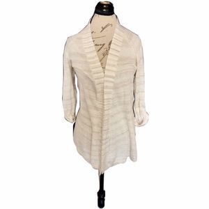 Express Womens Size Small Cardigan Open Striped Button Sleeve Preppy Minimalist